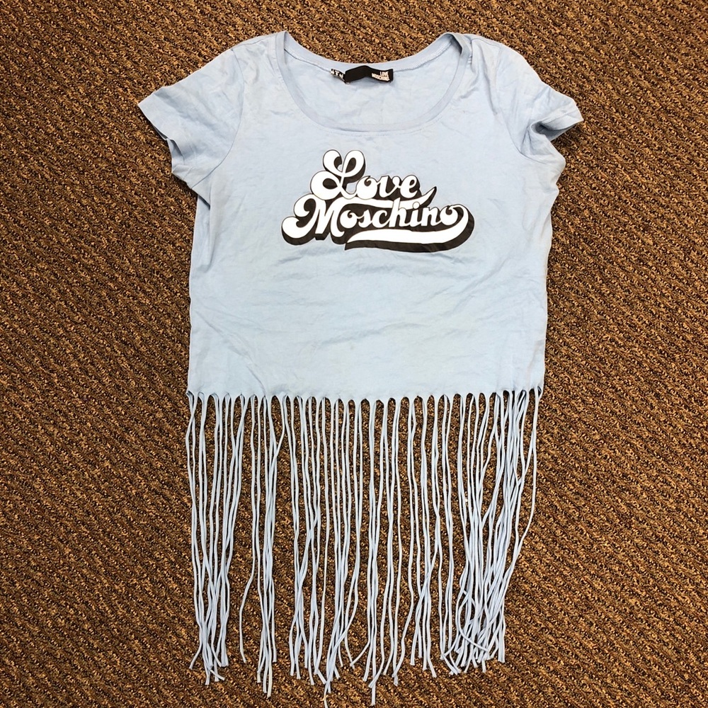 Love Moschino Crop Fringe Top